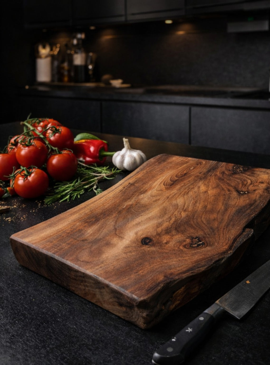 Walnussholz XXL Präsentationsbrett - Handgemacht/Jausenkante Premium Brett Unikat