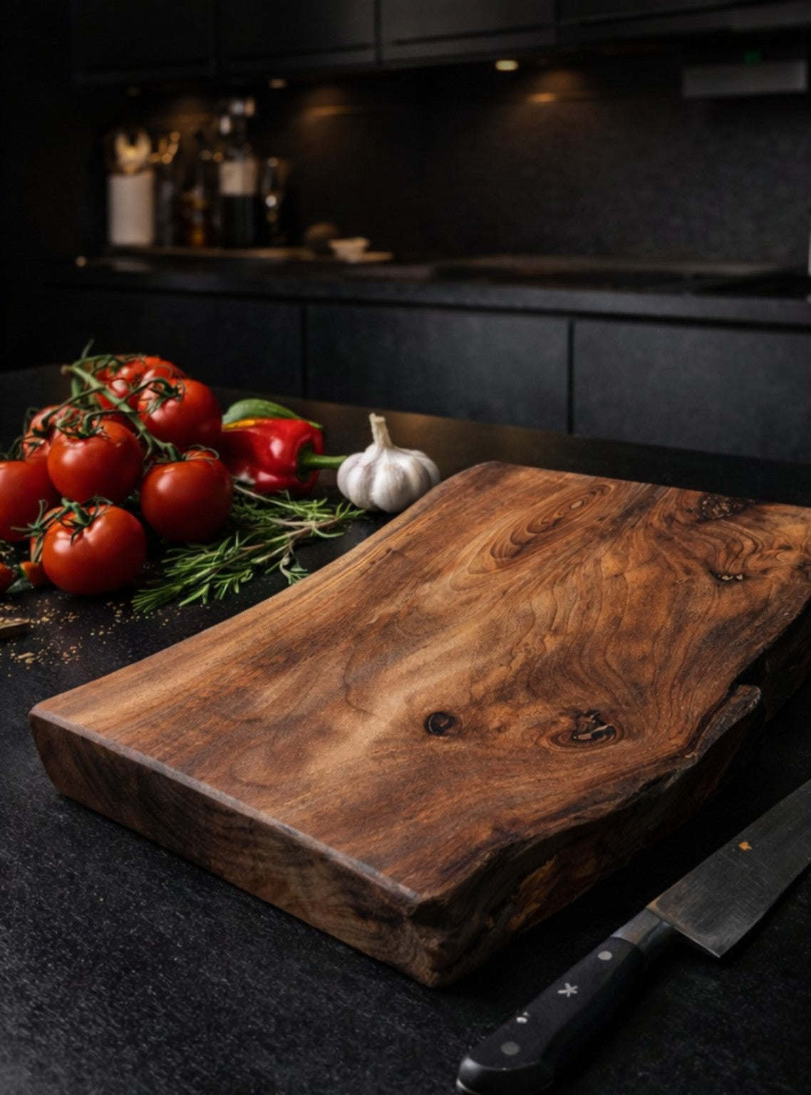 Walnussholz XXL Präsentationsbrett - Handgemacht/Jausenkante Premium Brett Unikat