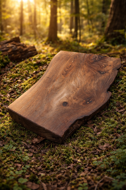 Walnussholz XXL Präsentationsbrett - Handgemacht/Jausenkante Premium Brett Unikat