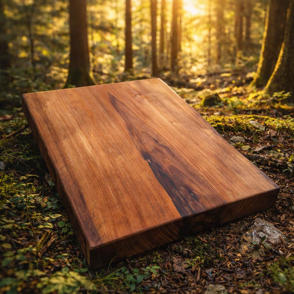 Walnussholz XXL Präsentierplatte rechteckig – Handgemacht/ Jausenkante Premium Brett Unikat